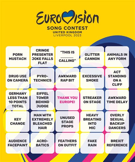 eurovision 2024 bingo